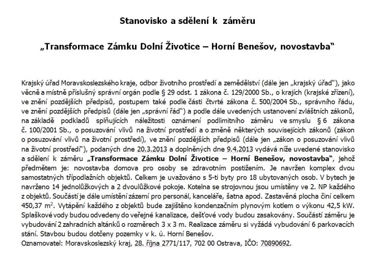 zamek dolni zivotice